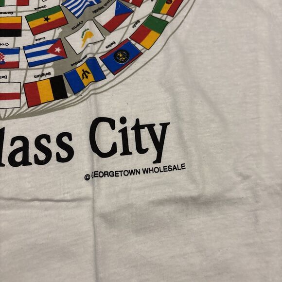 Vintage 1990s Washington DC T-Shirt World Class City Country Flags XL Statehood - Picture 6 of 11